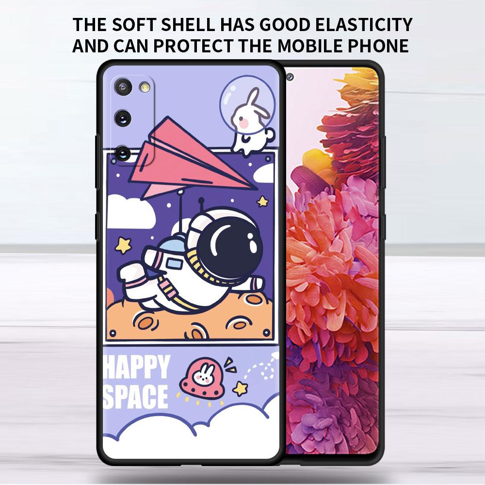 Soft Case For Samsung Galaxy Note 20 Ultra 10 Plus Lite A50 A70 A20 A40 A20e 9 8 A60 A10e Phone Cover Cartoon Cool Astronaut Sac