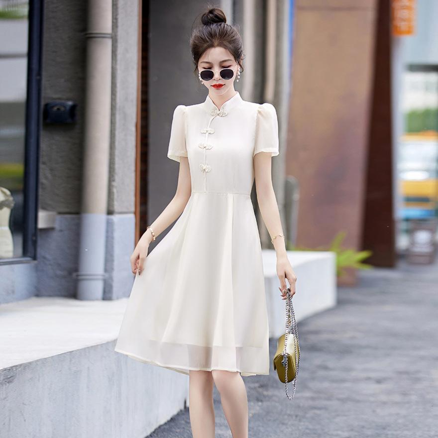 Women's improved cheongsam dress summer new small design temperament thin skirt