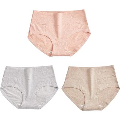 Yiershuang Women's Silk Antibacterial High-Waist Tummy Control Briefs 3-Pack