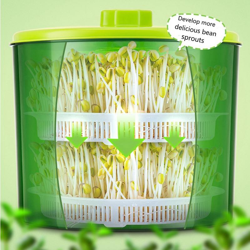 220V 50Hz Multifunctional Homemade Sprout Double Layer Green Automatic Bean Sprouts Machine