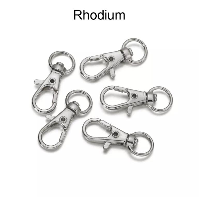 10Pcs/Lot Swivel Lobster Clasp Hooks Keychain Split Key Ring Connector for Bag Belt Dog Chains DIY Jewelry Making Findings
