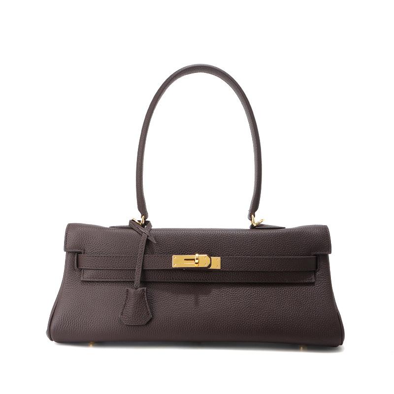 Foreign trade 35cm horizontal  bag first layer cowhide large capacity underarm shoulder bag genuine leather handbag commuter bag