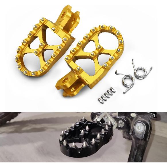 NICECNC Dirt Bike Billet Wide Foot Pegs Compatible with Suzuki RMZ250 2010-2018 RMZ450 2008-2018 RMX450Z 2010-2017,Aluminum CNC-machined