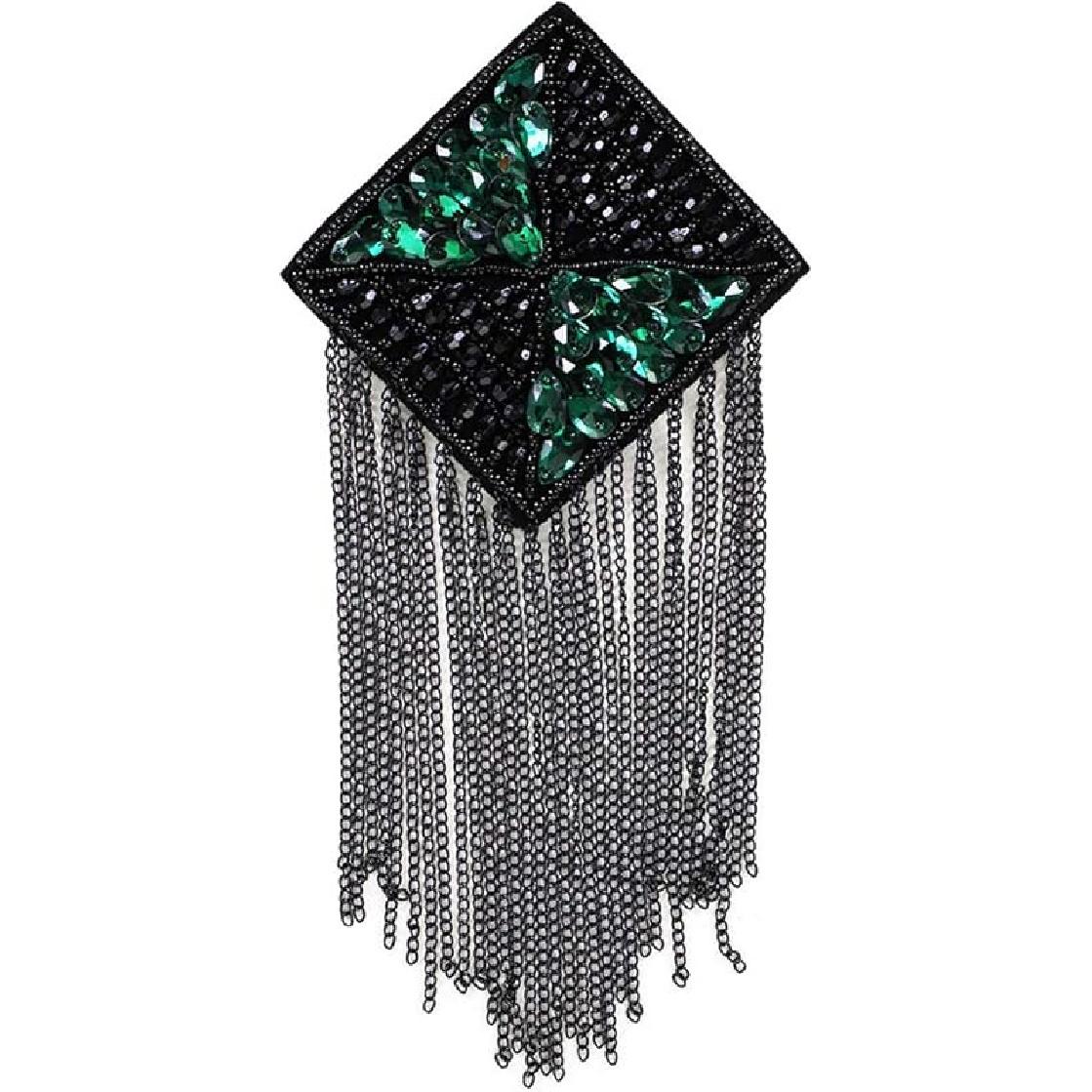 

Кисточка Цепь Погоны Значки Бусины Стразы Нашивка Эполет Эполеты Аппликация для Военного Костюма 2 Штуки F