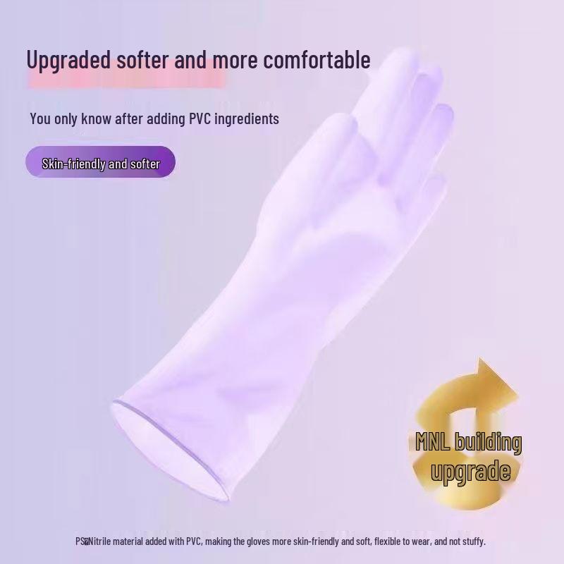Extra dlouhé jednorázové nitrilové rukavice: Silný, Odolný, Potravinářský pro Kuchyň, Mytí Nádobí a Mytí Aut.