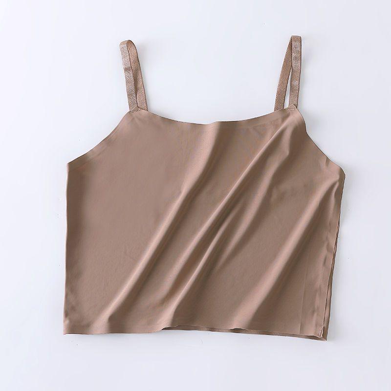 Ice Silk Strapless Backless Camisole - Korean Style Student Top