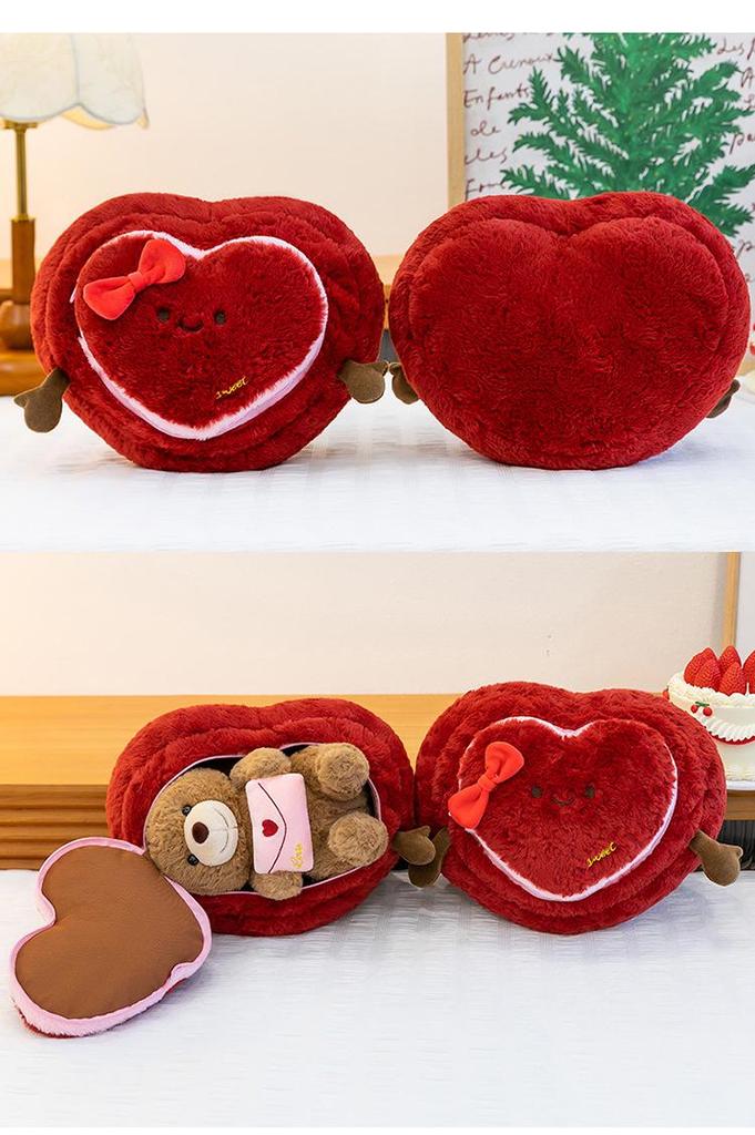 Cross-Border New Year Love Heart Bear Plush Toy - Cute Companion Gift for Couples and Birthdays