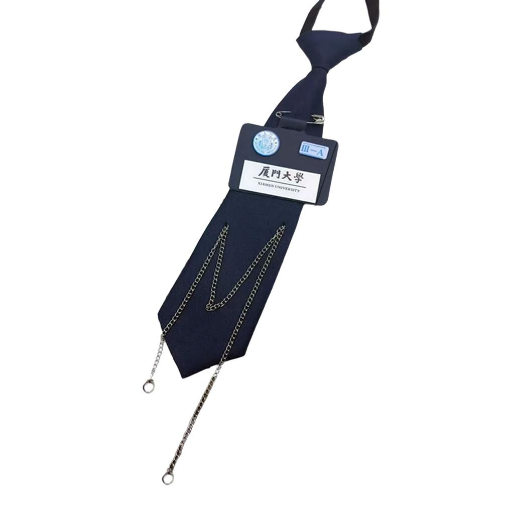 Uniform Black Ties For Janpanese JK Uniform Cosplay Accessory Neckwear Jk Seifuku Cute Anime Necktie with Metal Chain