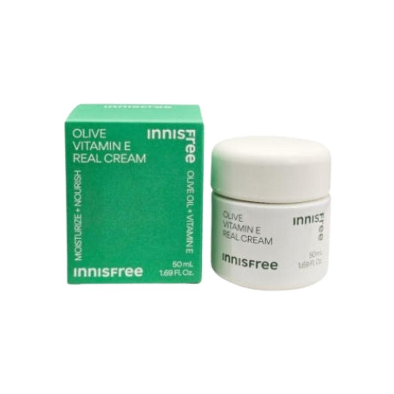 Innisfree Crème Réelle Vitamine E Olive 50ml | Crème Visage Nourrissante en Profondeur & Antioxydante à l'Huile d'Olive de Jeju