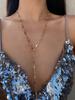 Bohemian Long Y-Shaped Necklaces for Women Metal Clavicle Chain Gold Color Choker Holiday Party Jewelry Necklace Gift Collar