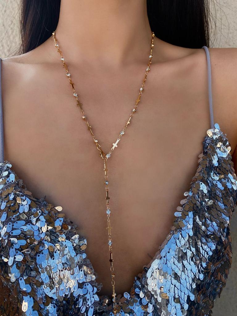 Bohemian Long Y-Shaped Necklaces for Women Metal Clavicle Chain Gold Color Choker Holiday Party Jewelry Necklace Gift Collar