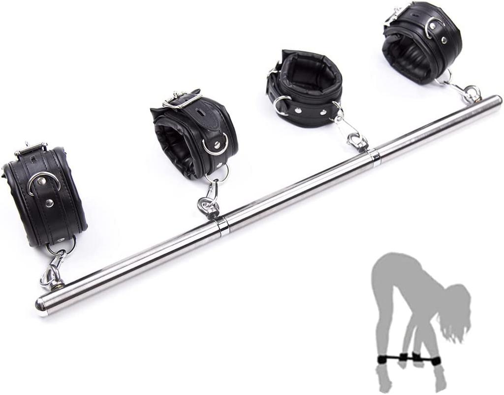 Soxeeh SM Steel Restraint SM Foot and Can Be Used Leg Restraints Goods, Rods, Set, Handcuffs, Separately, Handcuffs, Cuffs, Restraints, (Black)