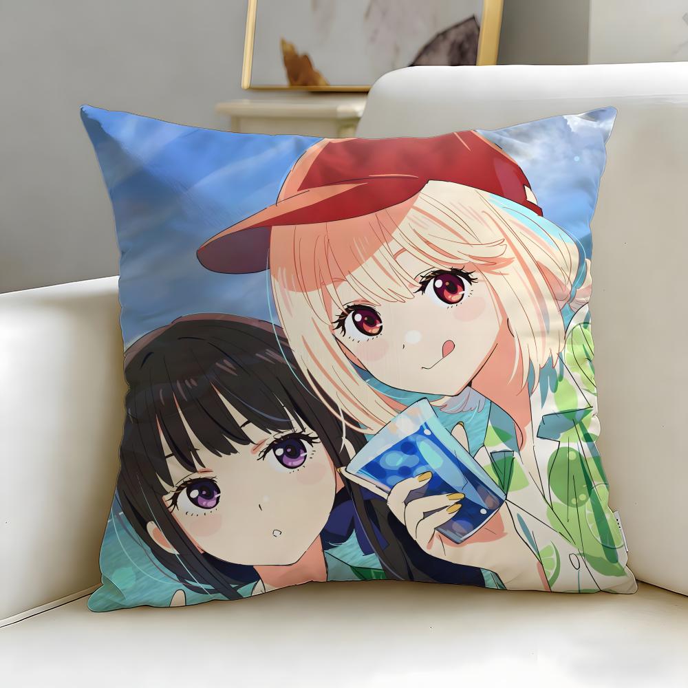 

popular anime Lycoris Recoil Cushion Cover Soft & Easy-Wash Pillow Case – Versatile for Couch, Bed, Travel and Office 30cmx30cm