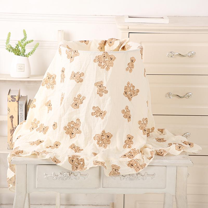 

Organic Cotton Receiving Blanket Muslin Baby Swaddle Blanket for New Born Infant Bedding Ruffle Babies Accessories Newborn Plaid Small 80X65cm