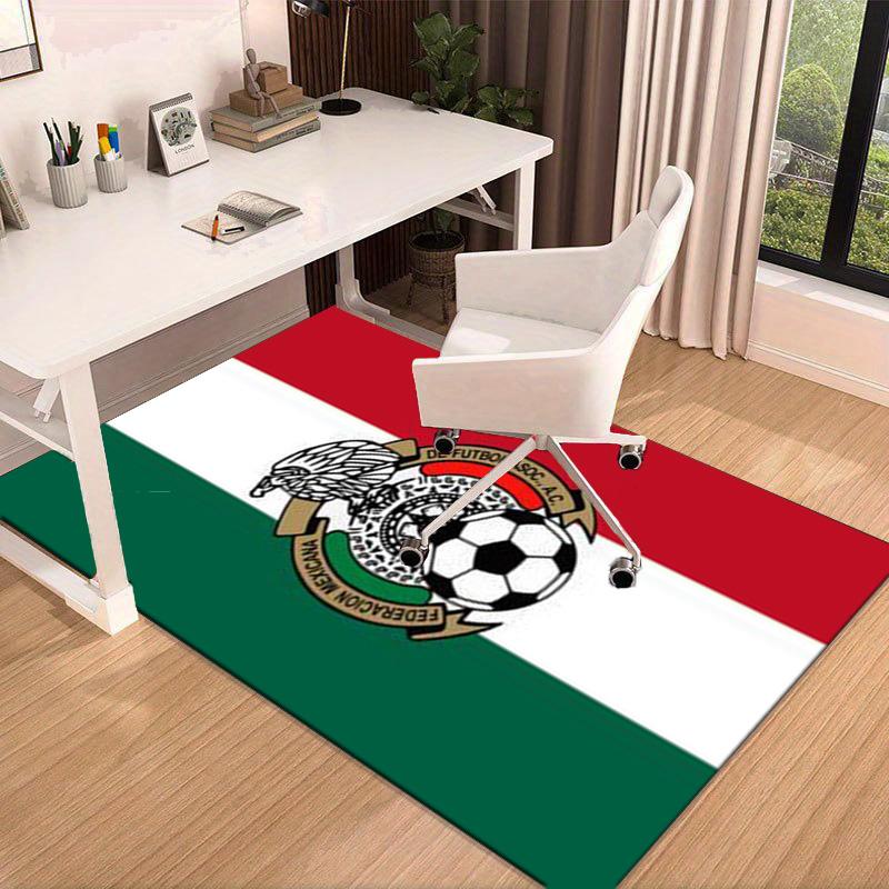 Mexico Football Team Emblem Printed Area Rug for Office, Chair Rug, Decorative Carpet Floor Mat, Large Size Fan gifts Christmas gifts