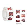 Cartoon Design Truck Stickers 500PCS Roll Fire Engine Stickers  Living Room Decoration