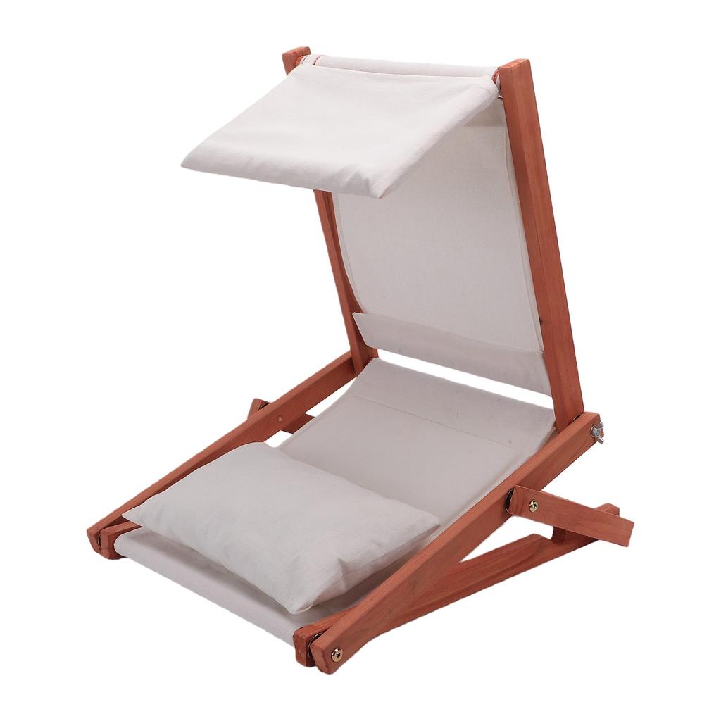 Foldable Beach Sunbathing Headrest Sunshade Chair Portable Wooden Beach Headrest Sunshade with Pillow