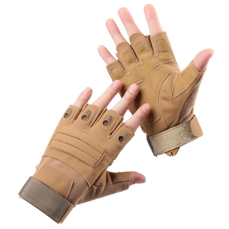 

Tactical gloves men s half finger wear-resistant CS fighting boxing outdoor locomotive riding sports protective gloves XL