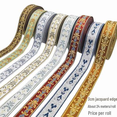 Jintian 3cm Nastro Jacquard Stile Etnico - Pezzo da 24m per Abbigliamento, Tende, Tessili per la Casa.