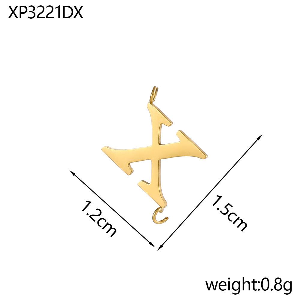 CARLIDANA Stainless Steel Gold Plated Capital Letters with Two Loops Waterproof Initial DIY Jewlery Making Charm Pendant