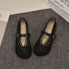 2025 summer new Beijing cloth shoes hollow women's single hole Doudou flat-bottomed lazy mesh old north cloth shoes women