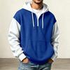 Men's Half-Zip Hooded Sweatshirt Knit Color Block Casual Pullover