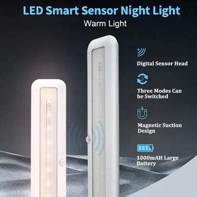 LED Smart Light Pohybové čidlo Světlo nouzové osvětlení 1000mAH Dobíjecí skříňová noční lampa