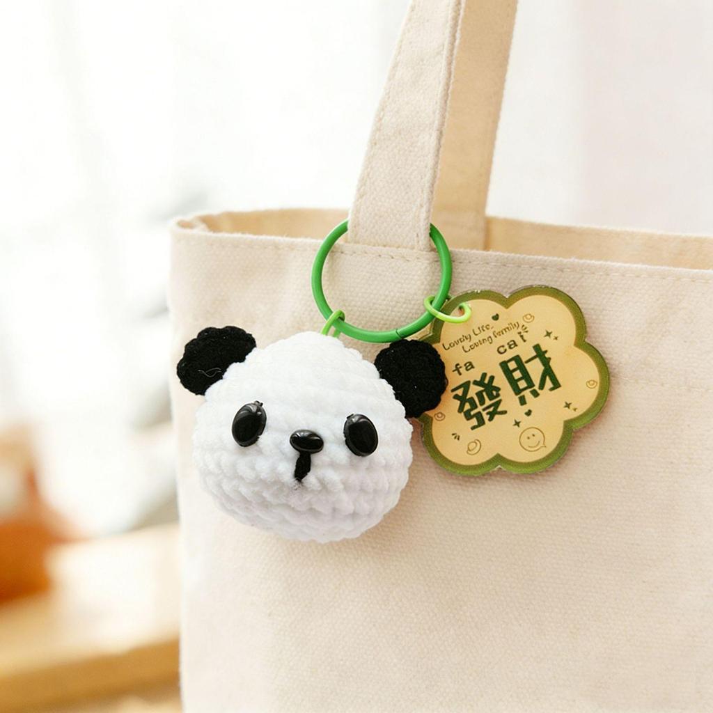 Hand-Knitted Capybara & Rabbit Animal Ball Keychain - Kids' Bag Charm