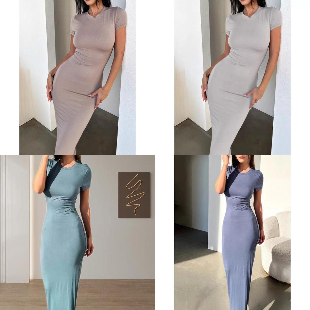 Elegant Summer Dress For Women With Spliced Design And High Waist For Casual Wear