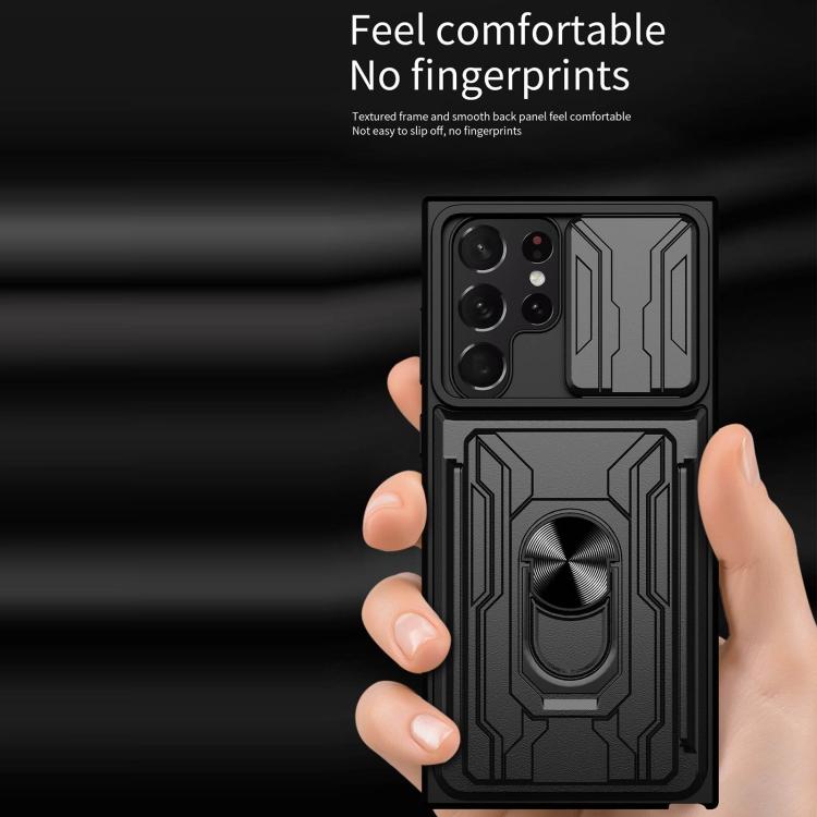For Samsung Galaxy S22 Ultra 5G Sliding Camshield Card Phone Case