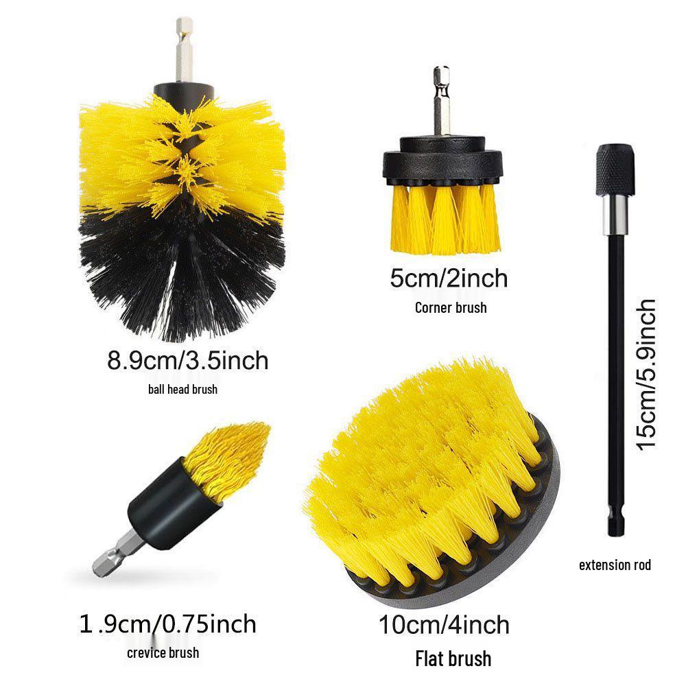 Electric Drill Multi-Cleaning Brush Head for Household, Kitchen, Bathroom, Car, and Carpet with Long Handle