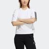 Adidas Originals Striped Sports Crew Neck T-Shirt Women Tops White H39016