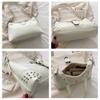 Retro Distressed Faux Leather Shoulder Bag for Women, Biker Style Rivet Pin Closure Clutch, Trendy Baguette Crossbody Handbag CLE