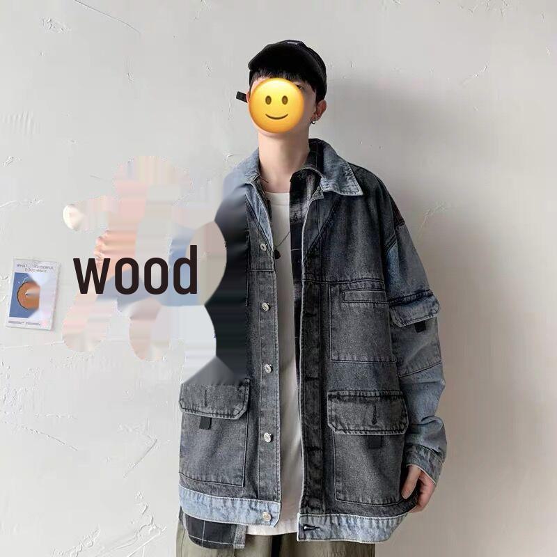 Men's Handsome Korean Style Loose Denim Jackets for Spring and Autumn