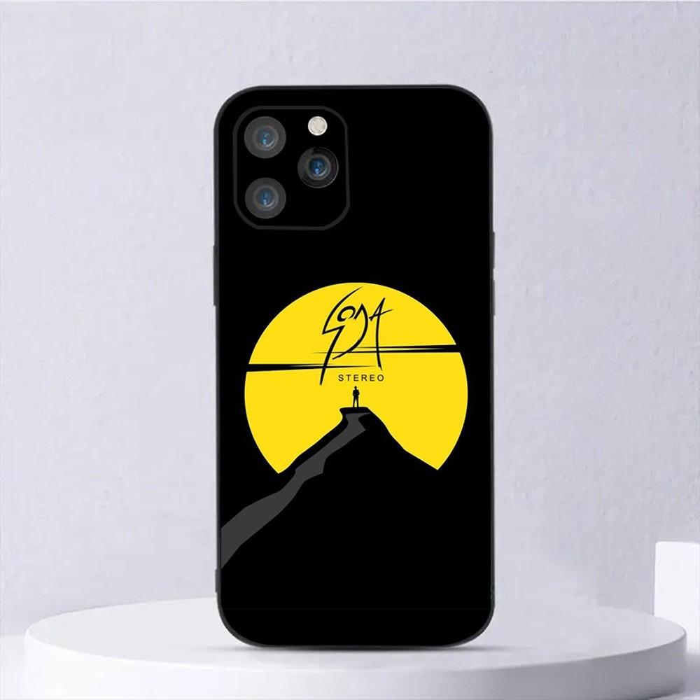 Soda Stereo Musik Handyhülle Für iPhone 15,14,13,12,11,Plus,Pro Max,XS,X,XR,SE,Mini,8,7 Weiches Silikon Schwarze Hülle