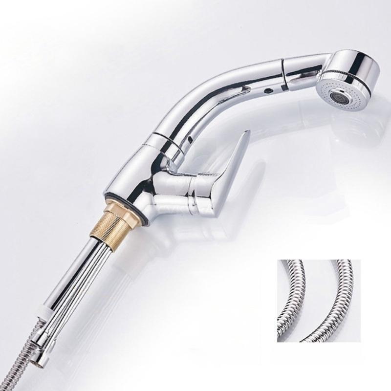 Bathroom Pull Out Faucet Lift Up And Down Basin Faucet Rotatable Mixer Tap Stretchable Lavatory Sink Mixer Faucet