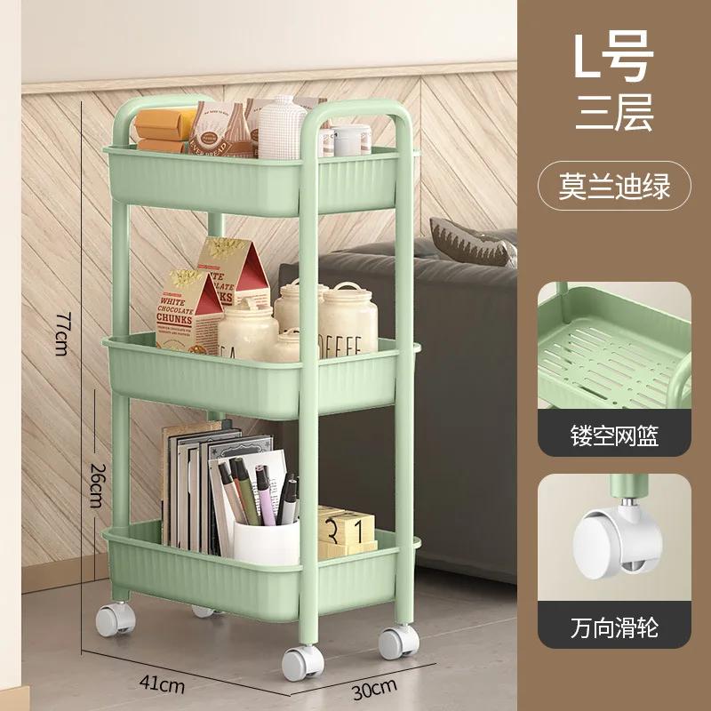 2-stöckiger rollender Küchenwagen Anti-Rutsch Servierwagen Wasserdicht Multifunktionaler Aufbewahrungs-Organizer Regalwagen Küche Badezimmer