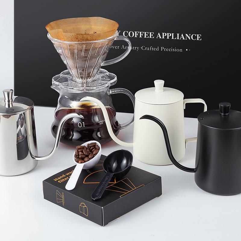 Gift Set of Pour-over Coffee Maker and Accessories - Coffee Utensils with 5-piece Filter Set