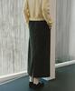 LEFTSEOUL Soft Synthetic Leather Banding Skirt [Black]