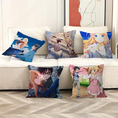 Anime Your Lie In April Pillow Anime Pillow Sofa Bed Head Pillow Cover Cushion Cover 45x45 Cm Fashion