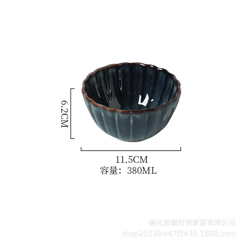 Japanese Retro Ceramic Dinnerware Set Handmade Glazed Stoneware Bowls Plates Home Dining Tableware