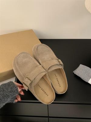 Caminhando Confortável Casual Baotou Meia Sapatilha Mocassins Feminino Slingback Slip On Mule Para Mulheres Plataforma Novo Design 2024 Conforto
