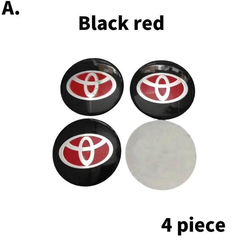 4pcs 56mm Aluminum Alloy logo Wheel Center Hub Cap Badge sticker For Toyota Prado Rav4 Yaris Hilux Prius Corolla Camry Accessory