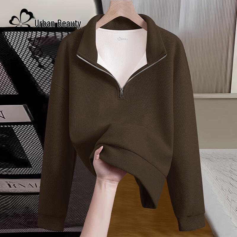 

Жіночий світшот з коміром поло на блискавці до половини L