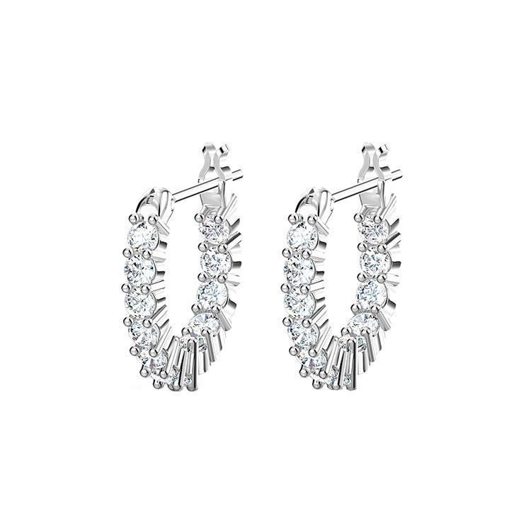 Swarovski Vittore Mini Rhodium Plated Pierced Earrings Women earrings 5562126 Box (Random Color)
