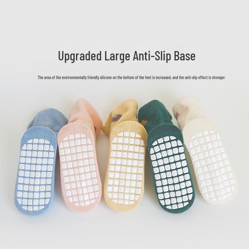 Non-Slip Baby Floor Socks - Cotton, Soft Sole, Boneless, Mid-Calf, for Newborns and Toddlers, Spring/Autumn