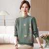 Mom's autumn and winter plush thickened sweater medium and old women's winter integrated plush bottoming shirt with a warm top inside