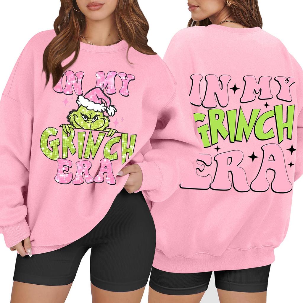 Women's Casual Fashion Long Sleeve Christmas Printed Round Neck Sweatshirt Top