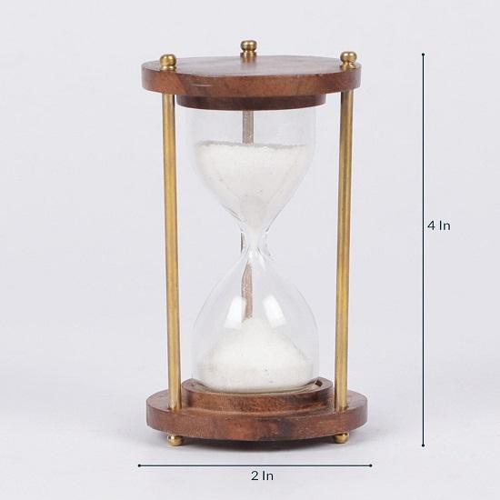 Personalized  Sand  Timer, Nautical Wood and Brass Sand Timer, Hourglass with Sand Glasses