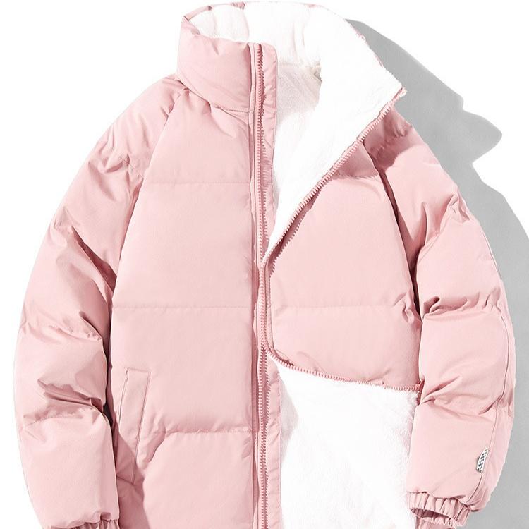 Winter Lambskin Cotton-padded Jackets for Men and Women Loose Thickened Cotton-padded Jackets for Cold Protection and Warmth and Couple Down Jackets